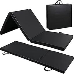 ULTIMAX 2" Thick Tri-Fold Folding Exercise Mat with Carrying Handles for MMA, Gymnastics and Home Gym Protective Flooring (Black)-picture-17