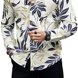 isuel fab Men's Lycra Blend Floral Printed Half Sleeve Shirt | Casual Printed Shirt-picture-0