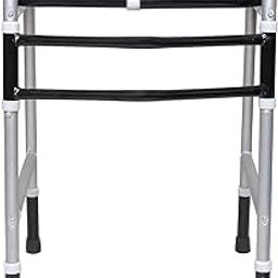 kossto Folding, Portable & Lightweight Height Adjustable Walker for Seniors, Adult and Disabled Patients (SILVER & BLACK)-30