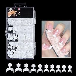 S.A.V.I 100PCS. French Nail Tips, Short Nail Tips, Nail Extension Professional, White False Nails, Acrylic Half Cover Fake Nail Tips, DIY Manicure Nail Art Decoration-50