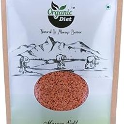 Organic Diet Fresh & Pure Organic Black Masoor Split (Masoor Kali Dal | Black Masoor Ki Dal | Red lentils) Split and Unpolished Pulses High Protein Nutritious, 500 gm (Pack of 1)-image-44