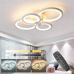 ELEPHANTBOAT® 36W Dimmable Ceiling Light, 3-Color Round LED Ceiling Light with Remote Control, Flush Mount Lighting Fixture with 4 White Rings for Living Room Bedroom (2800-6000k)-3