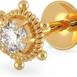 Yellow Gold Nose Pin for Women 22 k | 22k BIS Hallmark (916) Nose Stud for Women and Girls with Piercing-53