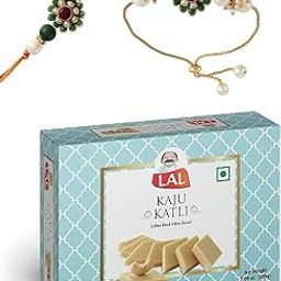 CraftVatika Rakhi Set of 2 with Sweets Gift for Brother Bhabhi, Floral Rakhi Combo for Bhaiya Bhabhi with Kajukatali Sweets Gift, Rakhi with Gift Hamper-image-51