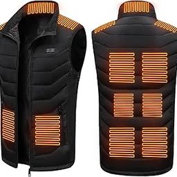 Heated Vest with 11 Heating Zones,Warming Electric USB Heating Jacket Body Warmer Clothing(Battery Not Included)-image-32