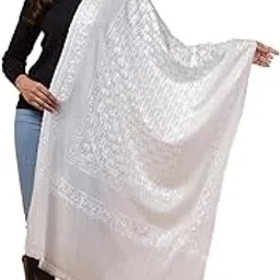tweedle Women’s Pure Wool Stole/Shawl/Wrap with All Over Dual Tone Silky Embroidery for Winters (Size 28 x 80 inches)-picture-27