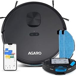 AGARO Alpha Robot Vacuum Cleaner, Brush, Dry Vacuum & Wet Mop, Automatic Cleaning, Upto 3200Pa Strong Suction, Rechargeable, App Control, Lidar Navigation, Editable Map to Clean, Hard Floor & Carpet-30