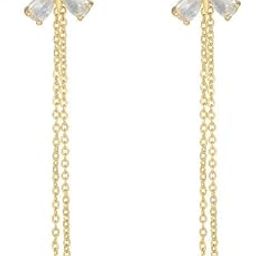 Stylish Gold Plated Butterfly Long Chain Drop Earrings for Women and Girls | Trendy Dangling Earrings | & Artificial Jewellery-17
