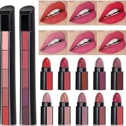JustTya Professional 5 in 1 Matte Lipstick Set with 2 Stunning Shades Red & Nude Edition Transfer-Resistant, Smooth Matte Lip Makeup for Women-Suitable for All Skin Tones (Pack of 2)-picture-44