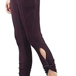 Imperative HIGH Rise Women Tights/Yoga Pants/Leggings with Pockets | 4 Way Stretchable| Knot Styling at The Bottom Maroon-image-130