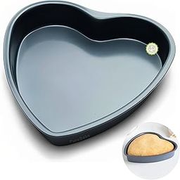 PureBake Premium SGS Certified Heart Cake Tin | Heart Cake Pan | Non-Stick 9-Inch Heart Cake Tray, Set of 1, Steel Bakeware Set-15