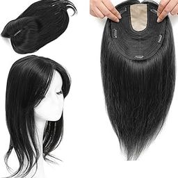 VIVIAN 5 Clip Matt Hair topper for Women Natural Color | 22 Inch Women Invisible Seamless Mini Volumizer Clip in Hair Extension (Natural Black)-image-19