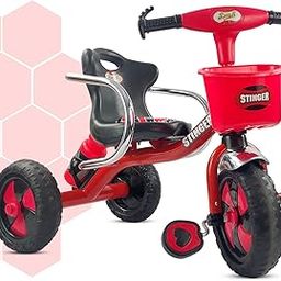 Dash Stinger Tricycle for Kids 3-5 Years, Baby Cycle With Storage Basket and Sipper (Capacity 25kg | Red)-13