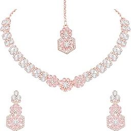 Crystals AD Diamond Necklace Jewellery Set for Women, Girls for Wedding, Festive, Party, Special Ocassion (Multiple Colors)-image-17