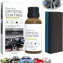 NUREV ENTERPRISE Cristal Coating Car Trim Restoration - AutoGlow Plastic Renovation Coating Restorer Exterior Plastic Parts Applicator Sponge, 2025 Crystal Coating Wax, Bumpers, Molding (Pack of 1)-image-23
