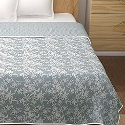 Story@Home Dohar Blanket Double Bed | 100% Cotton Blanket | 150GSM Quilt | 225 x240 cm Reversible Dohar | Cozy AC Dohar Double Bed | Grey Blanket | Floral & Abstract Design Duvet | Ideal for Gifting-image-32