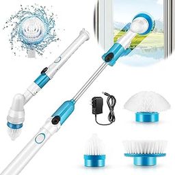 Electric Spin Scrubber Power Brush Floor, Cordless Shower with Adjustable Extension Arm and 3 Replaceable Bathroom Scrubber Cleaning Brush (1)-image-2