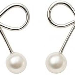 Artificial Fashion Women's Silver Plated Platinum Plated Stylish Crystal. Stud Earrings | Lovely Gift | Girls Earring | Women Earring Color White (Pack of 1)-image-24