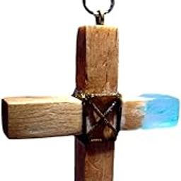 Multicolour Cross Wooden Resin Keychain/Purse Charm for Men and Women-picture-56
