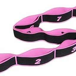 LOOM TREE® Yoga Pull Strap Fitness Stretching Band Resistance Loop Pink_8 Loops | Fitness, Running & Yoga | Fitness Equipment & Gear | Resistance Trainers-image-46