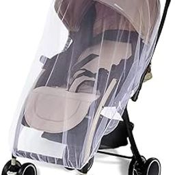 Hopop Stroller Mosquito Net | Full Cover Mosquito Net for Baby Car Seats, Carrier, Bassinets, Pram, Stroller, Cradle, Crib | Elastic Edges | Protects Babies from Mosquitoes & Insects | 0M+ | White-image-70