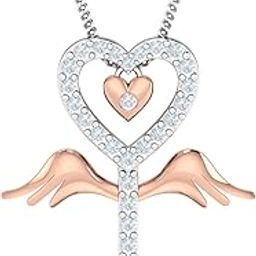 14KT White Gold Angel Heart Pendant for Women-image-30