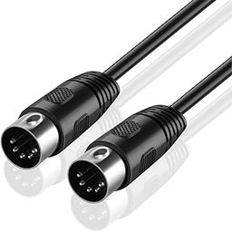 TNP MIDI Cable (6FT) - 5 Pin DIN Male Audio MIDI to MIDI Connector Interface Jack Plug Wire Cord-23