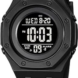 Men's Digital Sports Watch - Black Digital Watch for Youth Sports Outdoor Silicone Watch, Chronograph, Alarm Clock - 2048-image-1