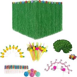 Artifical Grass Table Skirt Decor Tropical Luau Party Decoration for Outdoor B|Home & Garden | Greeting Cards & Party Supply | Party Supplies | Party Decorations|1 Set Luau Grass Table Skirt-picture-10