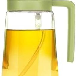 Olive Oil Sprayer for Cooking 16oz/470ml - 2 in 1 Olive Oil Dispenser for Kitchen Gadgets, Air Fryer, Salad, and BBQ - Green, Glass-image-54