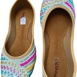 Look White Color Handcrafted Multicolor Beads Work Punjabi Jutti and Mojari for Women & Girls-image-84