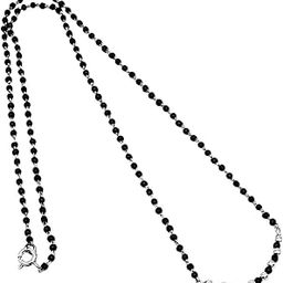 Sterling Silver Mangalsutra Chain 925 for Women | Lightweight Black Bead Necklace-image-6