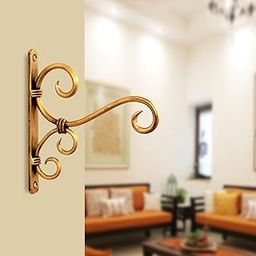 Simran Handicrafts Satyam Crafts Wrought Iron Wall Bracket (18 x 2 x 20cm, Gold)-image-38