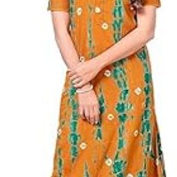 Nighty for Women Cotton Printed Maxi Gown Ankle Length Nighty Night Dress Gown for Women Maxi - Free Size (Tie Dye)-image-77
