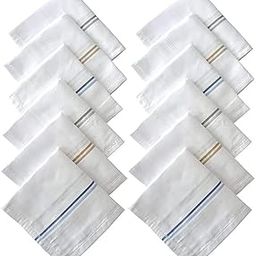 Large Size Premium Cotton Collection Handkerchiefs For Men, Pure Cotton Handkerchief Gift Set for Father Husband Boyfriend Big size XXL (12 PACK SET)-image-18