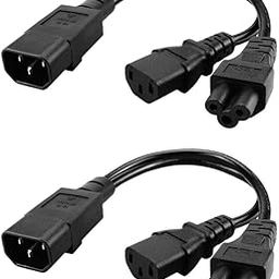 MERISHOPP Iec320-C14 to C13+C5 Male to Female Y Splitter Power Extension Cable Cord|Computers/Tablets & Networking | Computer Cables & Connectors | Power Cables & Connectors-image-24
