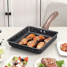 LESIGE Japanese Omelette Tamagoyaki Frying Pan - Nonstick, Square, Small, Cooktop Safe, Easy to Clean, 6.3 x 7.8 inch-image-55