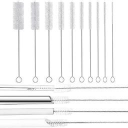 Straw Cleaning Brush Stainless Steel Nylon Straw Cleaner Brushes for Long Straw with Tiny Brush for Straw Sipper (Pack of 10)-28