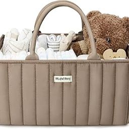 Blissful Diary Baby Diaper Caddy Organizer Nursery Storage Car Organizer for Diapers -Brown-image-24