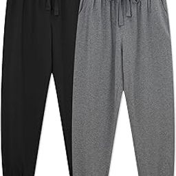 Men's 100% Cotton Pajama Bottoms Soft Knit Sleep Lounge Pant with Drawstring Pockets Button Fly-image-9