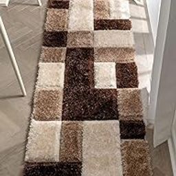 TRENDOZE Super Fluffy Carpet Home Decorative Beautiful Colour Soft Shaggy Carpet for Living Room, Bedroom,Hallway,Office, Kids Room, Dining Room, Guest Room (Multi 3D, 2X6 FEET Runner)-image-2