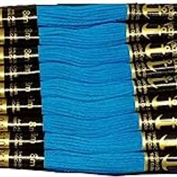 Anchor Cross Stich/Long Stich Embroidery Cotton Threads,Pack of 10, 8 Mt Each Skeins, Light Blue (410)-picture-11