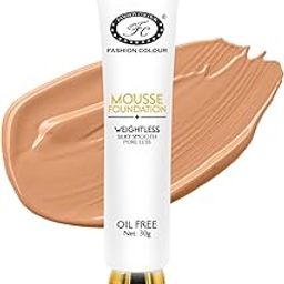 FASHION COLOUR Lightweight Mousse Foundation | Weightless | Smooth Texture | Matte Finish | All Skin Types | Longwear | Oil Free | 30gm | Shade 01-image-51