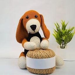 toodlers Handmade Crochet Dog Soft Toy, Black and White, Decorative Stuffed Animal-image-61