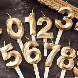 GNR Metallic Gold Color Number Candles with Magic Candles Combo for Birthday, Anniversary, Surprise Party Cake Decoration | Numbers (1, 9)-image-65