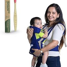 TOT NEST Elegant Baby Carrier with 4 carry positions, Max weight Up to 13 Kgs, Baby Carrier for 4 to 24 months baby, Adjustable New-born to Toddler Carrier with cushioned leg support (Blue)-image-1