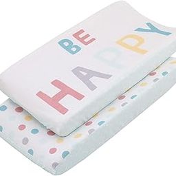 Little Love by NoJo"Be Happy" Multi Color Polka Dots 2 Piece Super Soft Changing Pad Covers-50