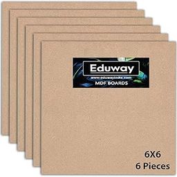 Eduway® A2 MDF Board Board Wood Sheet for Craft Art - 6x6 Inch, 4mm Thick, Pack of –6 - Premium Pine Cardboard for Artists, Art and Craft Students - Hard Cutout in Small and Large Sizes (15x15 cms)-image-70