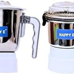HAPPY E Sujata Jar | Sujata Mixer Grinder Compatible Combo Jars | 1000ML Sujata Grinder Steel Jar + 400ML Sujata Chutney Steel Jar With Lid Lock | For Sujata 900Watt Mixi-picture-14