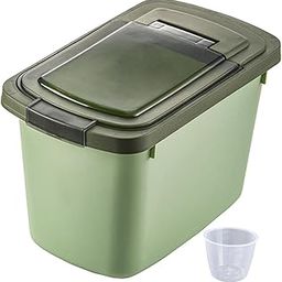 Grain Rice Storage Bin Cereal Dispenser Bucket Airtight Pet Food Storage Box Green-image-29